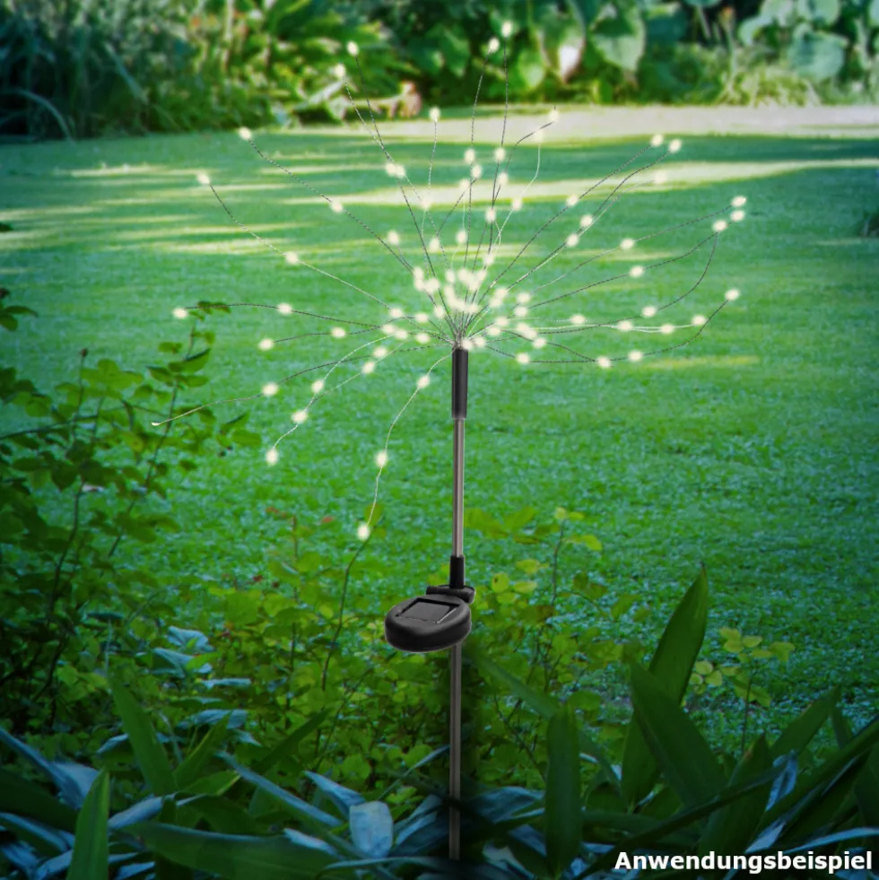 LED Solarbeleuchtung mit 90 LEDs und Erdspieß
