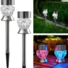 LED-Solar-Echtglasleuchte 2er-Set