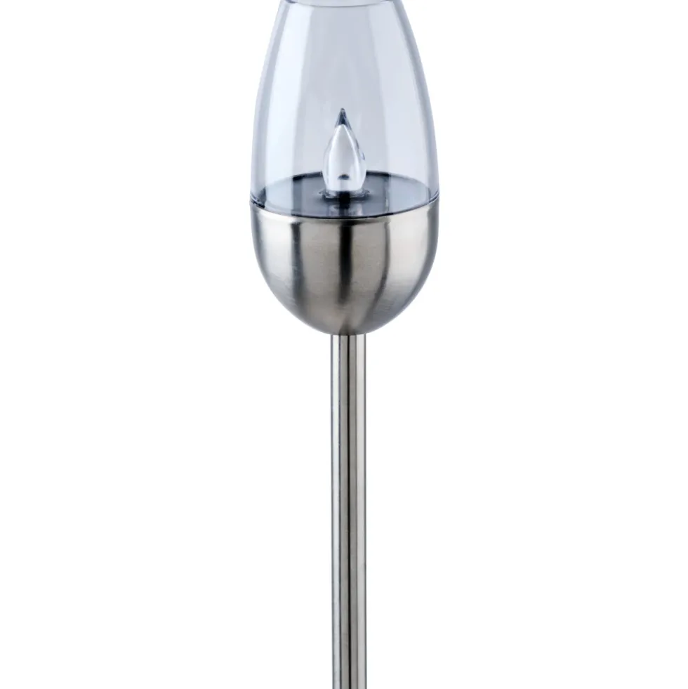 LED-Solar-Gartenfackel 112 cm aus Edelstahl