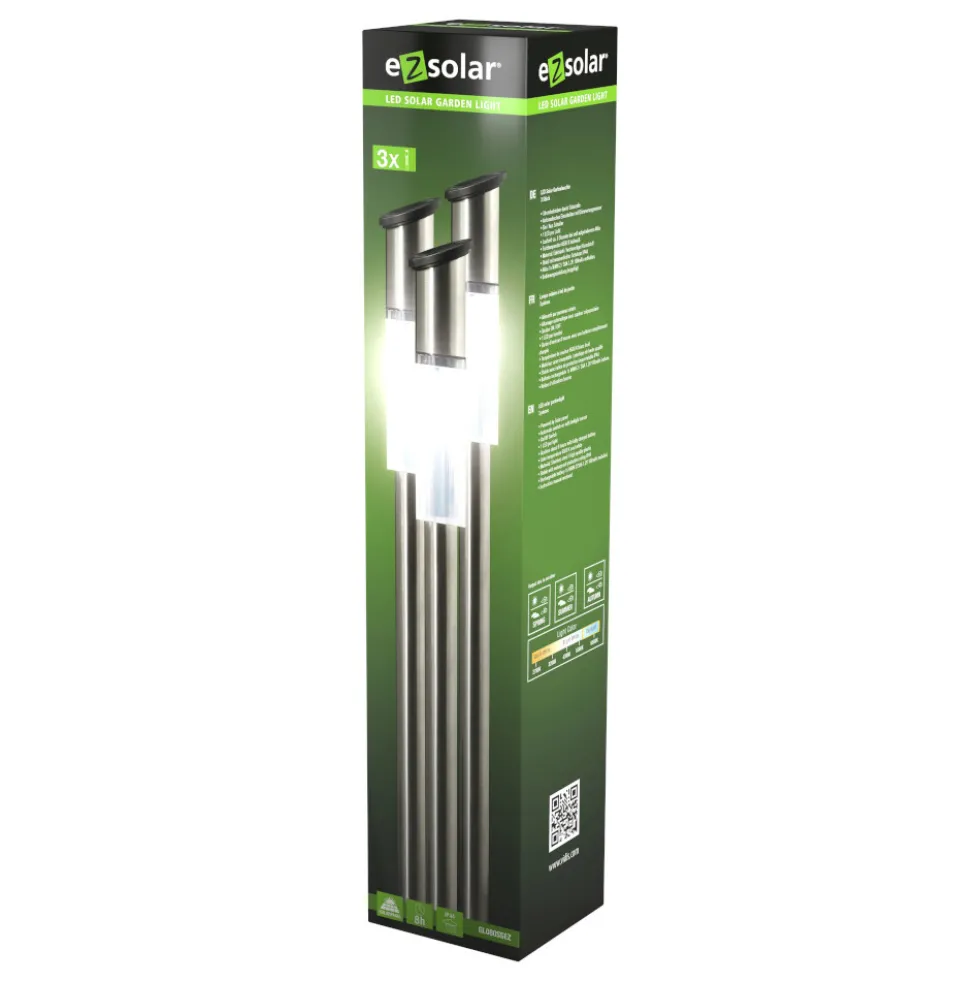 LED Solar Gartenlicht 3er Pack kaltweiß