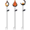 LED-Solar-Gartenstecker 3er-Set aus Metall