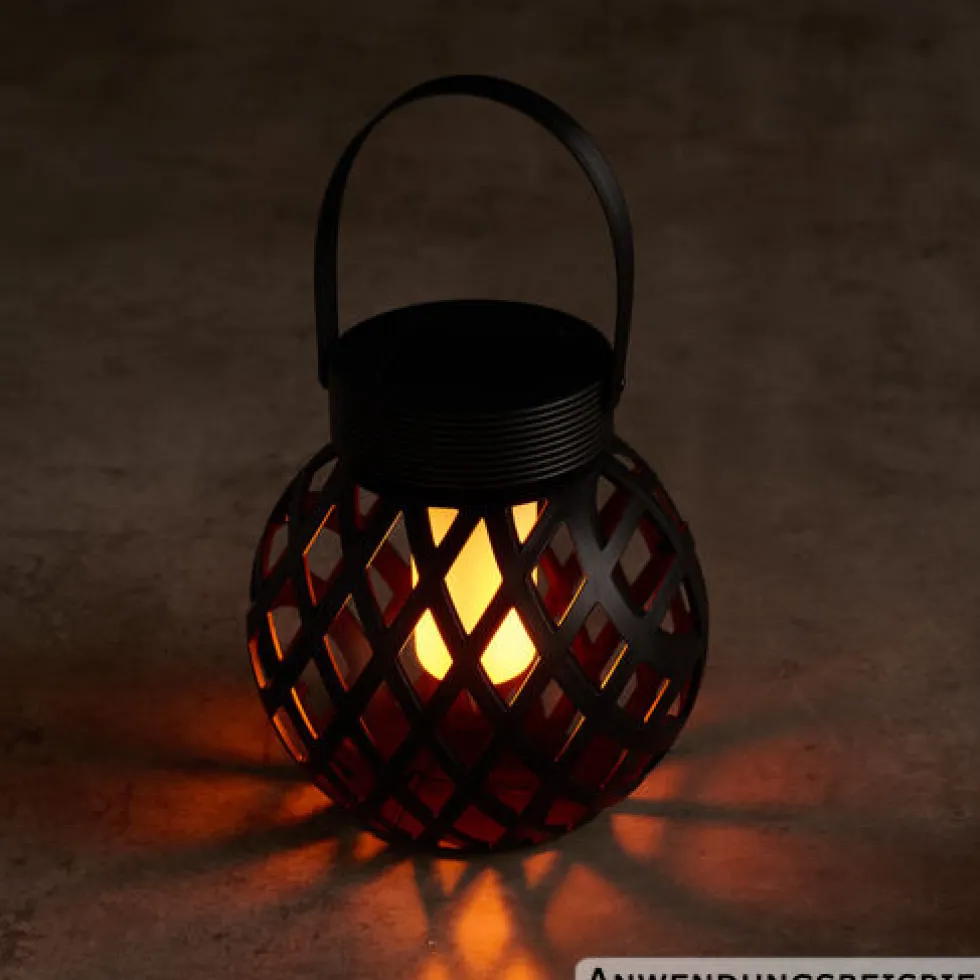 LED-Solar-Hängeleuchte mit Flammeneffekt
