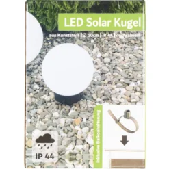 LED-Solarkugelleuchte Ø 10 cm mit Balkonhalterung