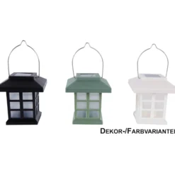 LED-Solar-Laterne mit Henkel, 3-fach sortiert