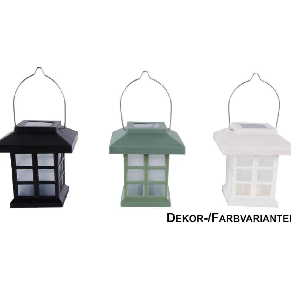 LED-Solar-Laterne mit Henkel, 3-fach sortiert
