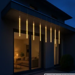 LED-Solar Lichterkette Meteor 192 LED warmweiß