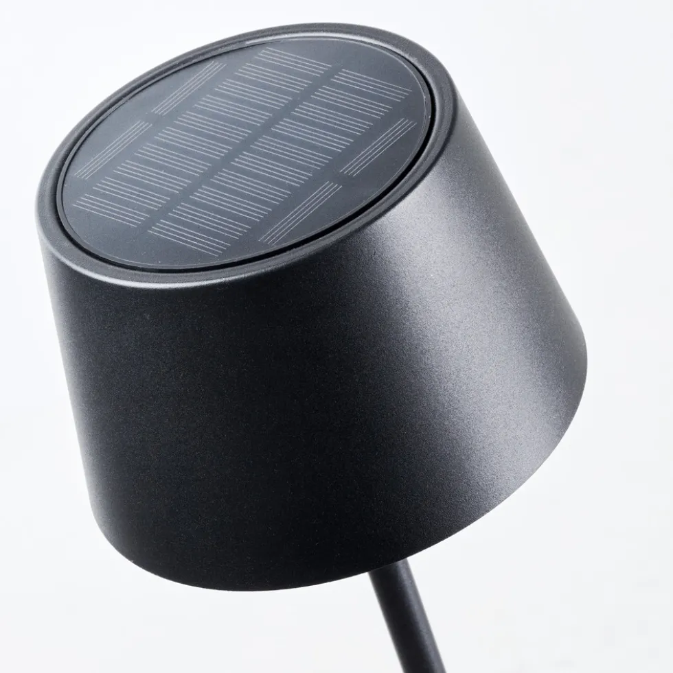 LED-Solar-Standleuchte 120 cm Metall schwarz
