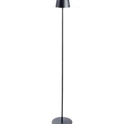 LED-Solar-Standleuchte 120 cm Metall schwarz