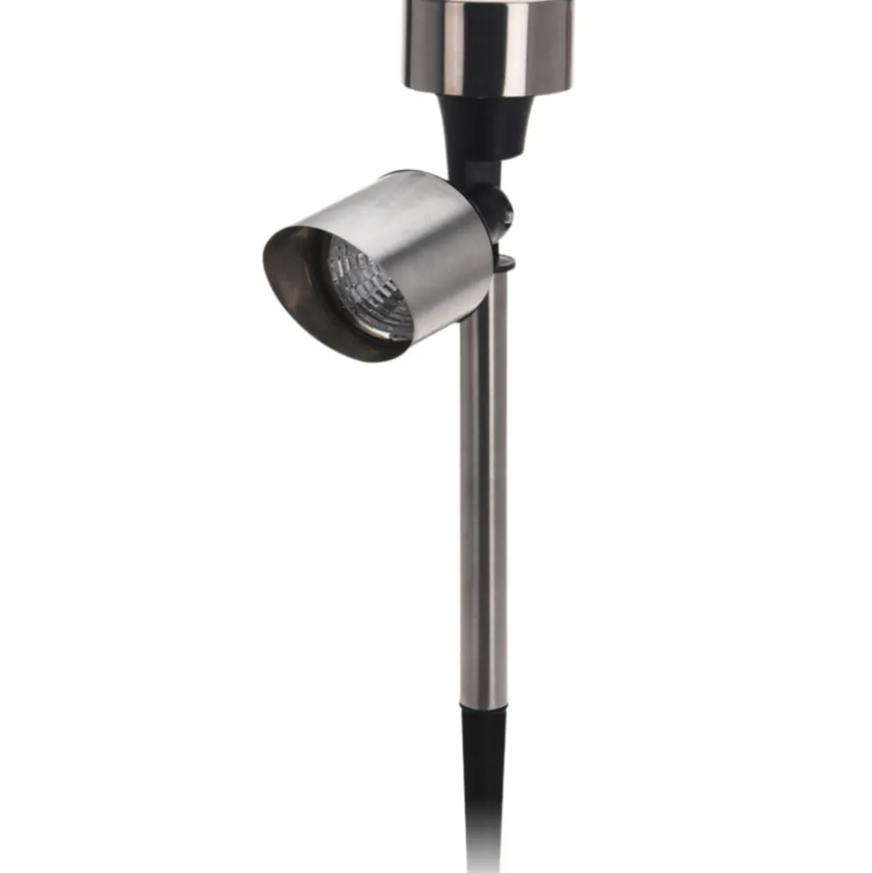 LED-Solarstrahler in Silber