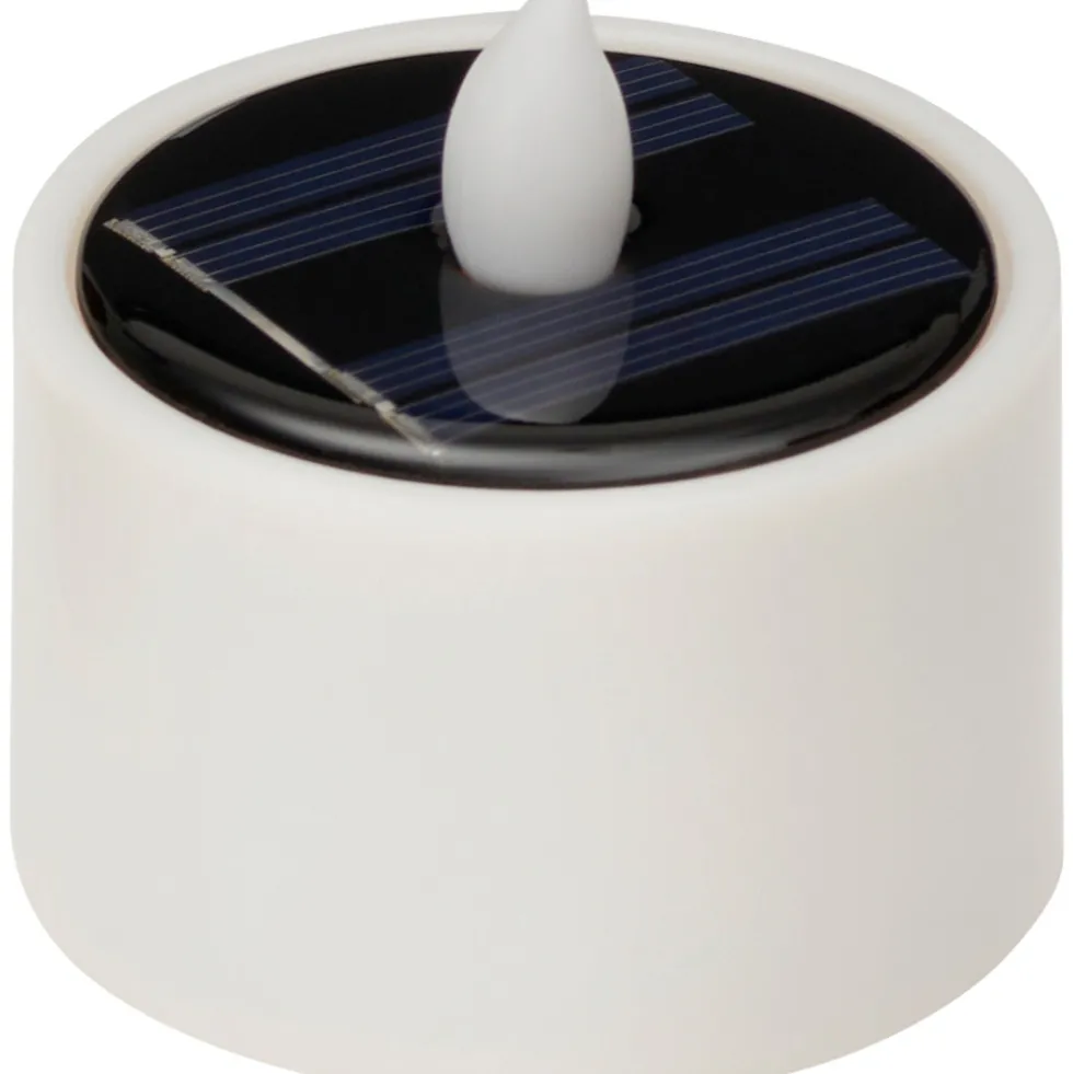 LED-Solar-Teelicht mit gelber Flacker-LED