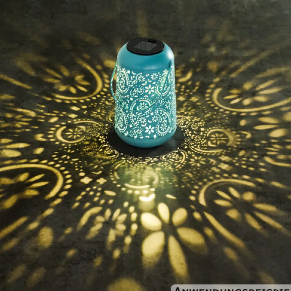 LED-Solar-Tischlampe "Mandela" blau