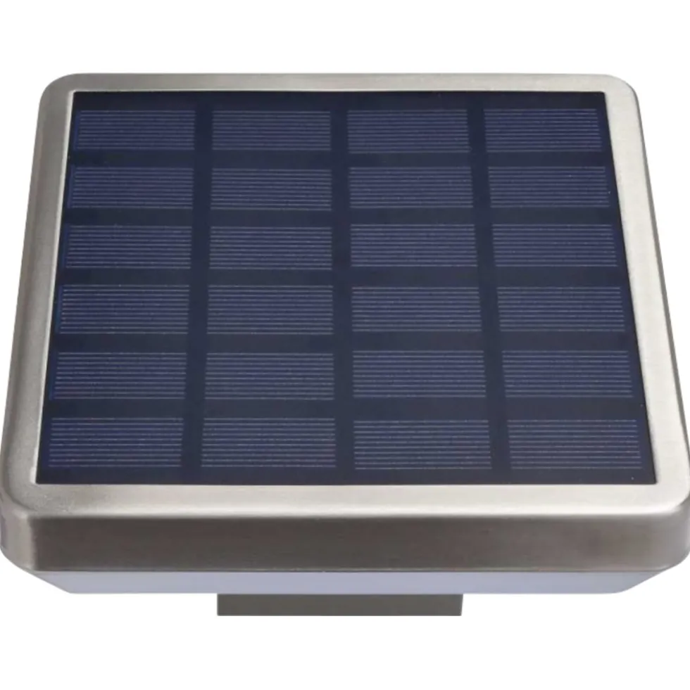 LED Solar Wandleuchte eckig 4,4 W in silber mit Bewegungsmelder