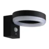 LED Solar Wandleuchte rund 6 W in schwarz mit Bewegungsmelder