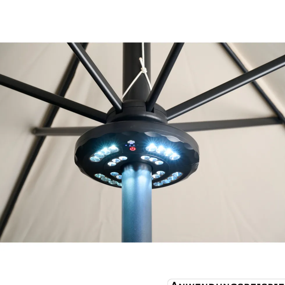 LED-Sonnenschirm-Beleuchtung mit Akku