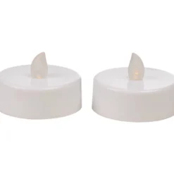 LED-Teelichter-Set Jumbo 2 Stück flackernd in weiß mit 2 CR2032-Batterien
