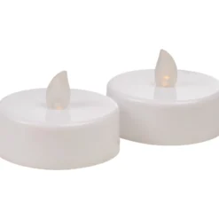 LED-Teelichter-Set Jumbo 2 Stück flackernd in weiß mit 2 CR2032-Batterien