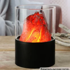 LED Tischfeuer Lava 15 x 21 cm