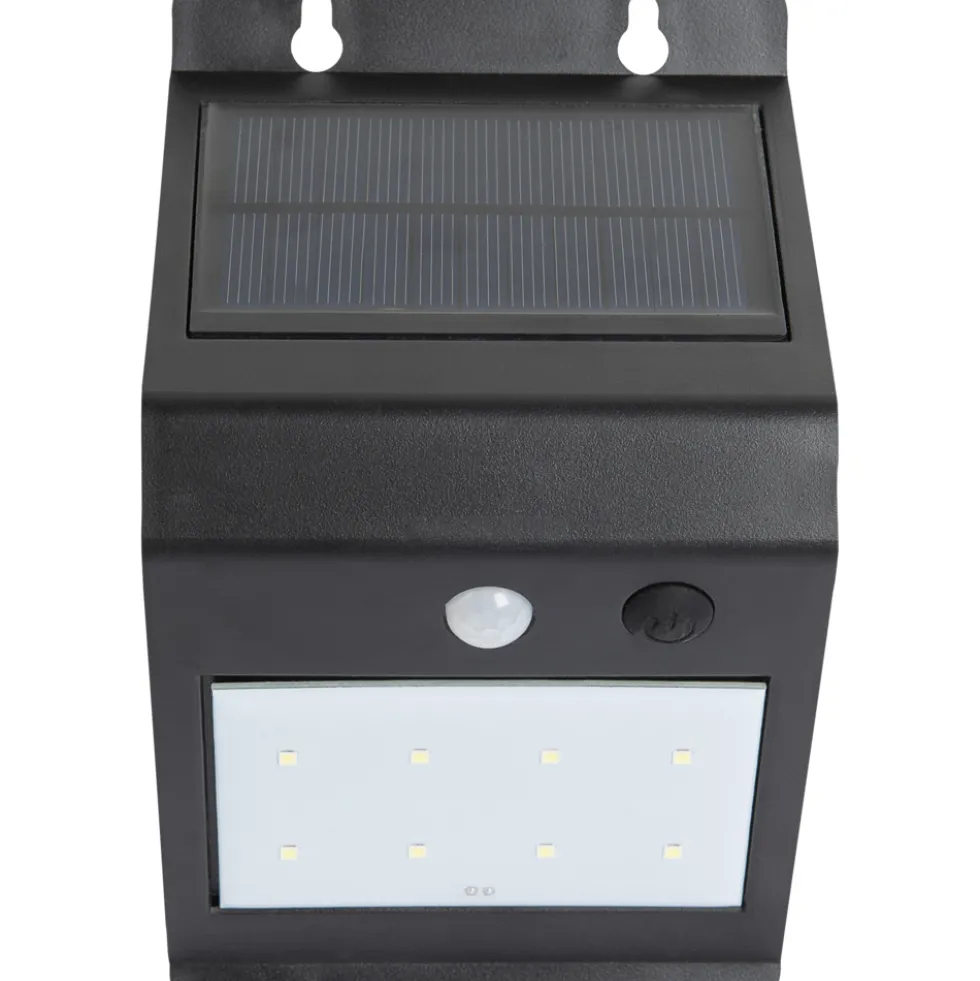 LED-Wandleuchte solarbetrieben schwarz 3 Watt PIR-Sensor
