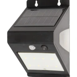 LED-Wandleuchte solarbetrieben schwarz 3 Watt PIR-Sensor