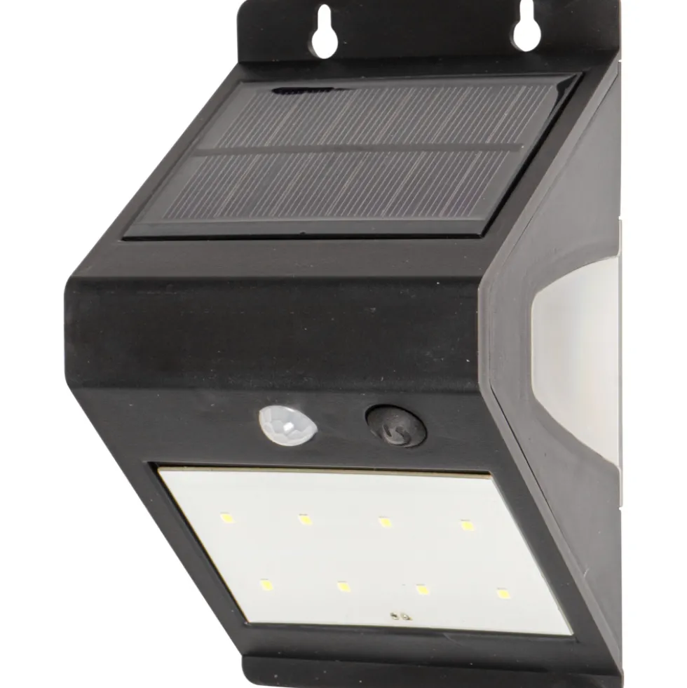 LED-Wandleuchte solarbetrieben schwarz 3 Watt PIR-Sensor