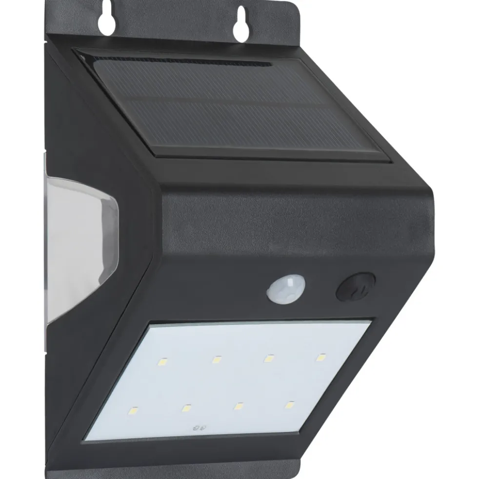 LED-Wandleuchte solarbetrieben schwarz 3 Watt PIR-Sensor