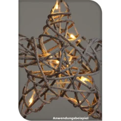 LED-Weidenstern aus Kunststoff mit 10 LEDs und Timerfunktion