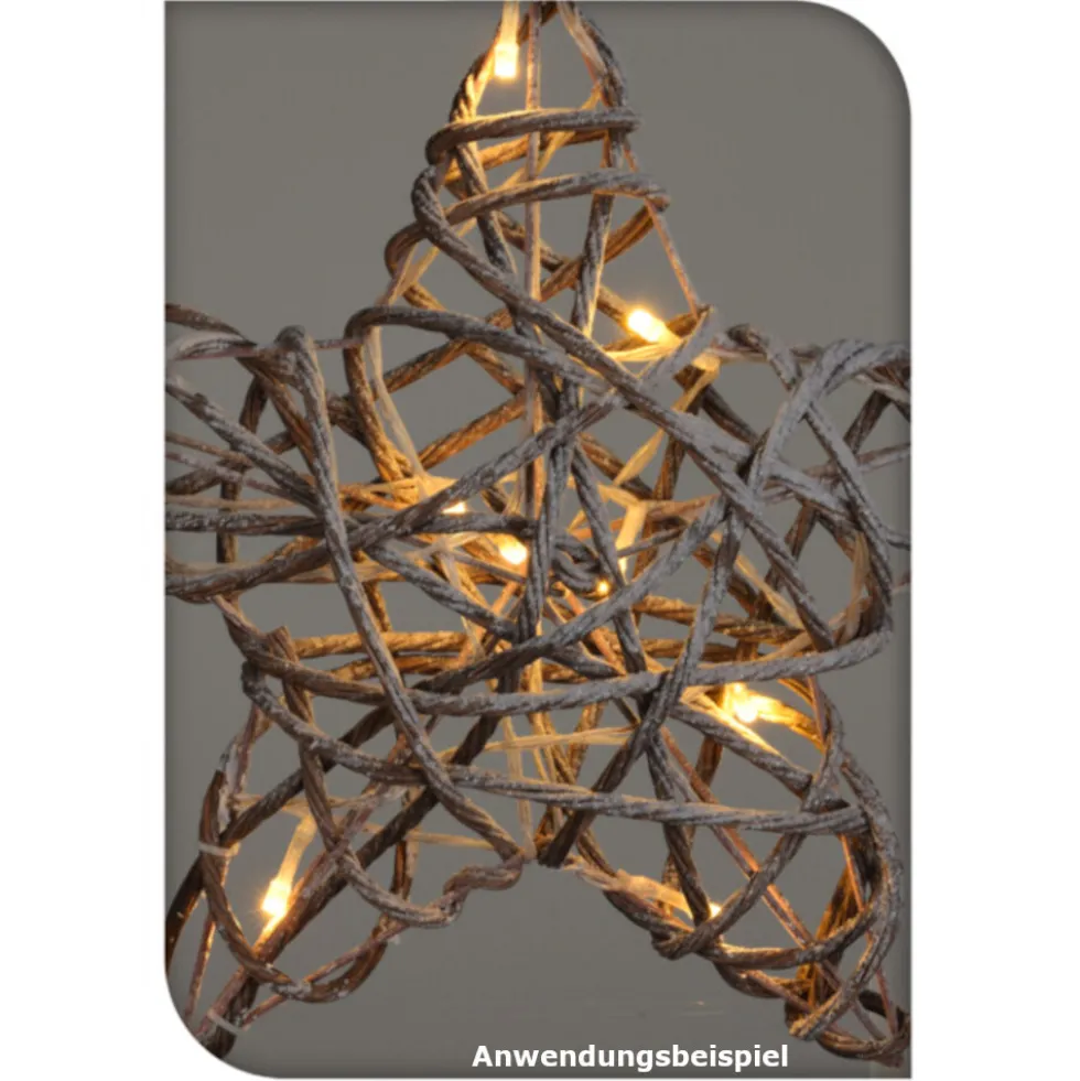 LED-Weidenstern aus Kunststoff mit 10 LEDs und Timerfunktion