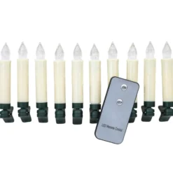 LED-Weihnachtsbaumkerzen kabellos 10 Stück mit Fernbedienung