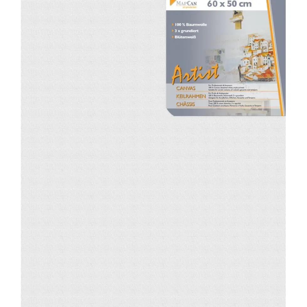 Leinwand 50 x 60 cm aus 100% Baumwolle 3-fach grundiert