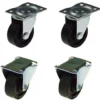 Lenkrollen Bockrollen-Set Ø 40mm Gummi 4 Stück Lenkrollen Transportrollen