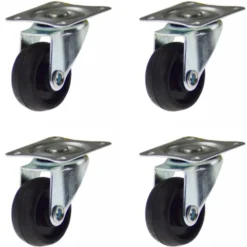Lenkrollen Set Ø30 mm max.40kg Gummi 4Stück Lenkrollen Transportrollen Vollgummi