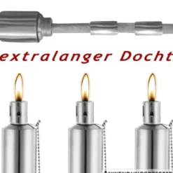 Öl‑Gartenfackeln 6er-Set, Edelstahl