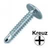 Linsenblechschraube 4,2 x 19 mm Bohrspitze und Scheibe galvanisch verzinkt Bohrschraube