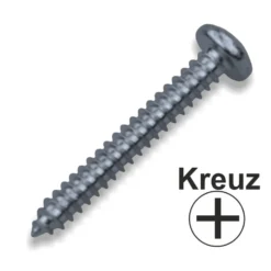 Linsenblechschraube 4,2 x 19 mm DIN7981 Linsenkopf galvanisch verzinkt Kreuzschlitz