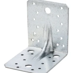 Lochplattenwinkel 105 x 105 x 90 mm aus Stahl mit Steg