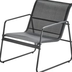 Lounge-Set 4-teilig mit Metallgestell und Glastisch