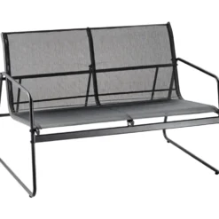 Lounge-Set 4-teilig mit Metallgestell und Glastisch