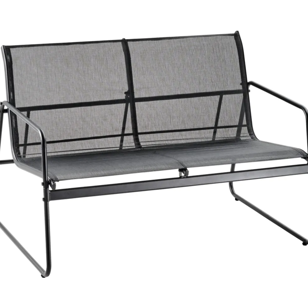 Lounge-Set 4-teilig mit Metallgestell und Glastisch