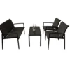 Lounge-Set 4-teilig schwarz-grau