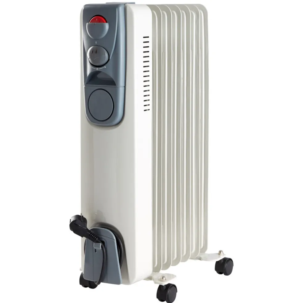 Ölradiator elektrisch mit 3 Heizstufen bis 1500 Watt und Laufrollen