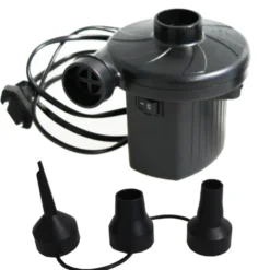 Luftpumpe elektrisch 230 V aus Kunststoff mit drei Adapter