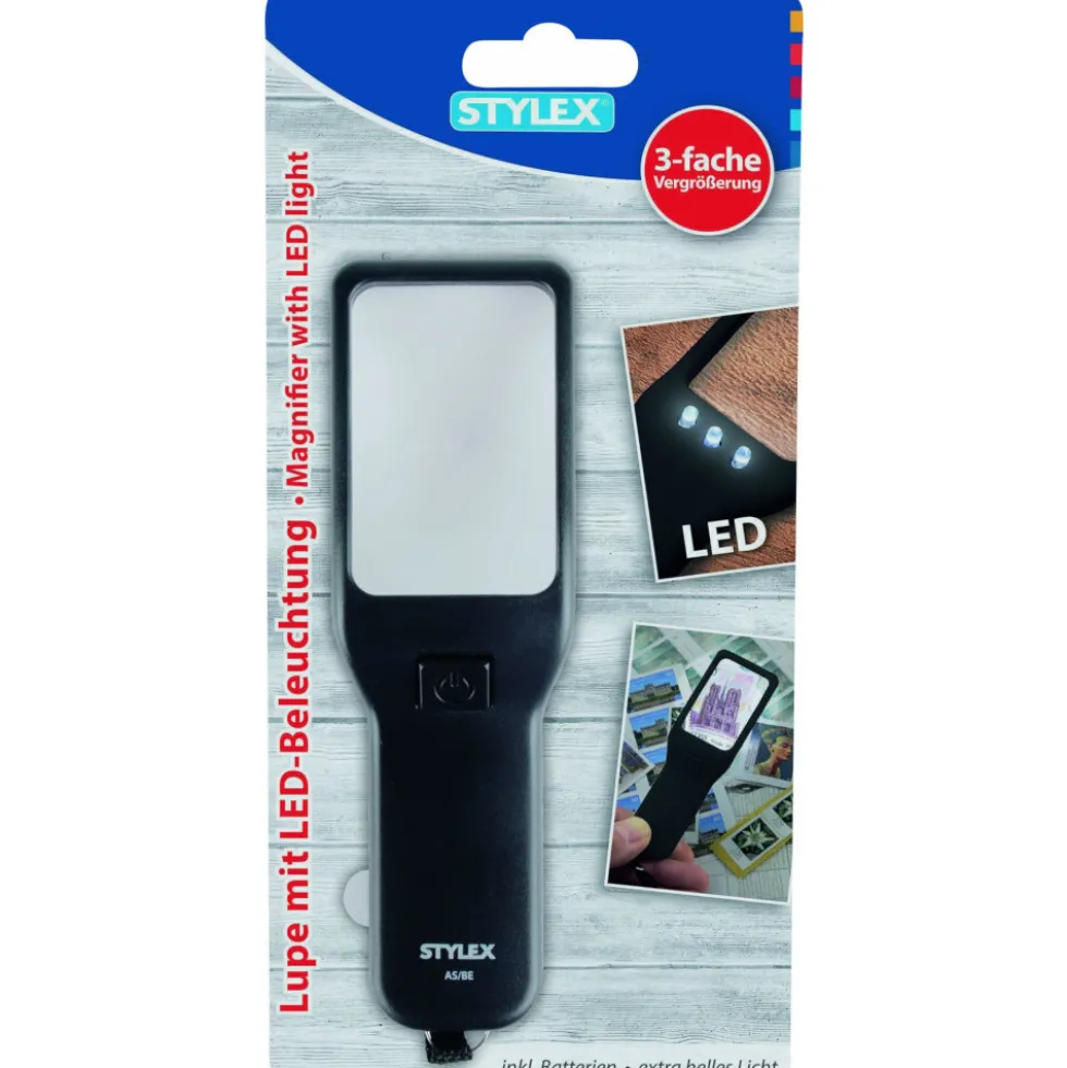 Lupe mit LED-Beleuchtung und 3-facher Vergrößerung