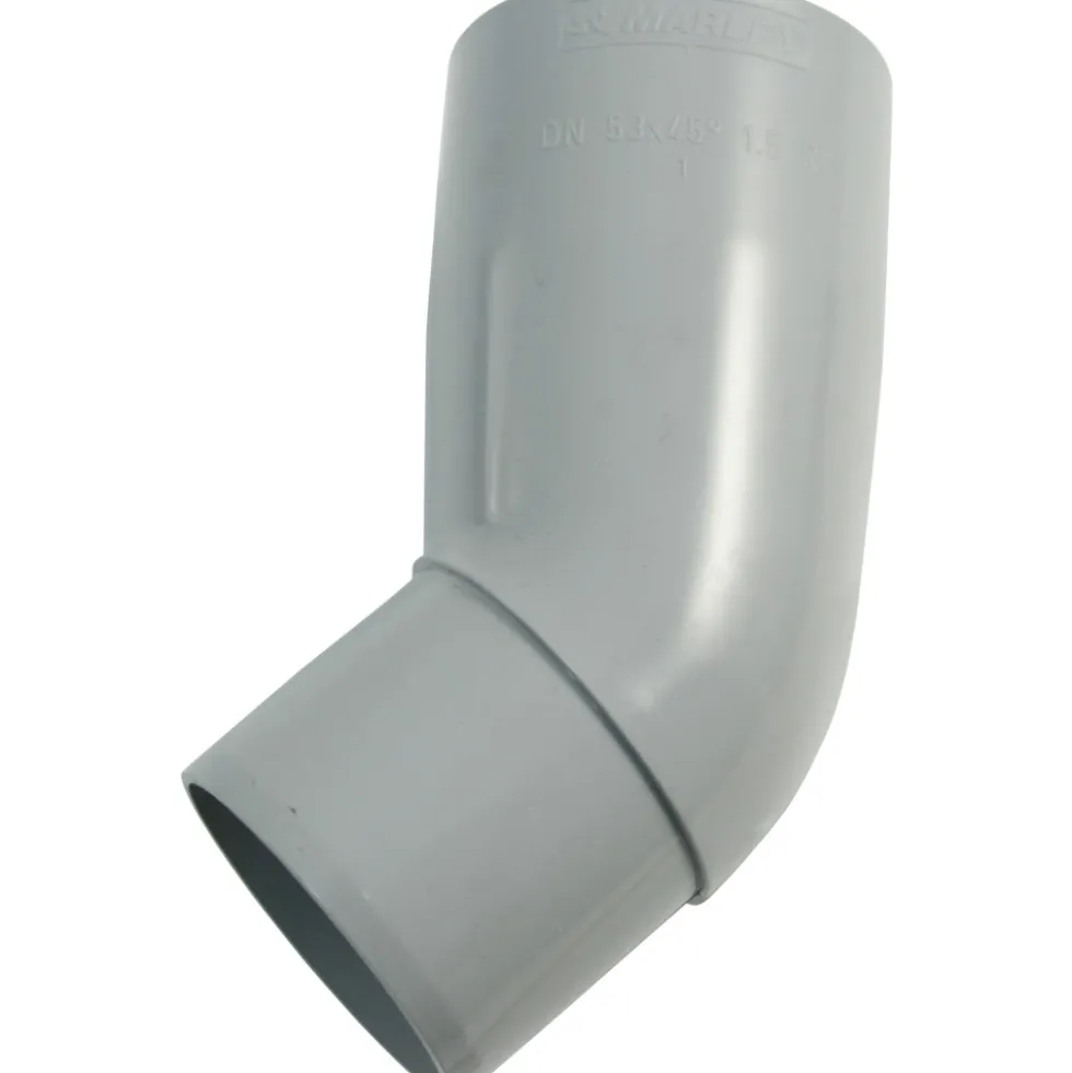 Marley Fallrohrbogen 45° DN 53 Kunststoff grau
