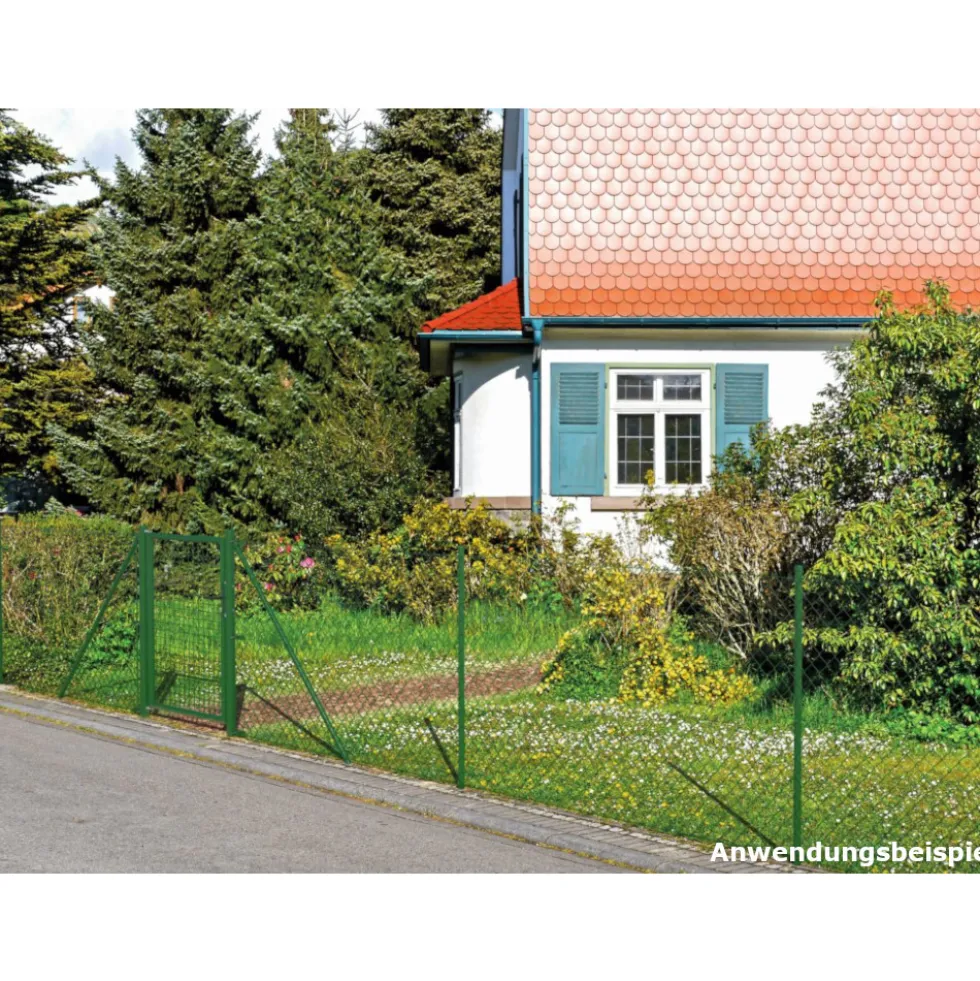 Maschendrahtzaun-Set grün 25 m x 125 cm zum Einbetonieren