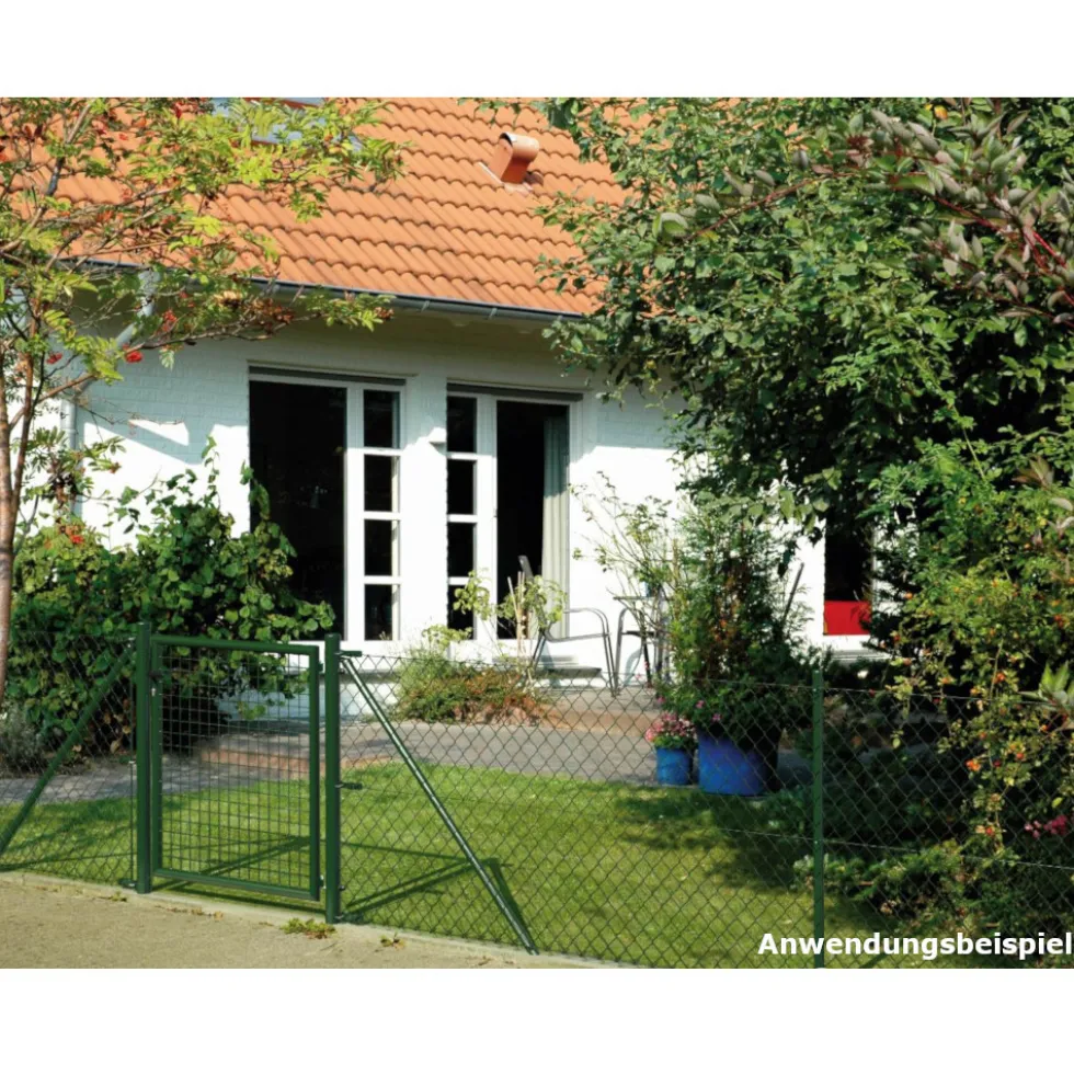 Maschendrahtzaun-Set grün 25 m x 125 cm zum Einbetonieren
