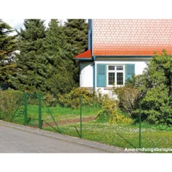 Maschendrahtzaun-Set grün 15 m x 125 cm zum Einbetonieren