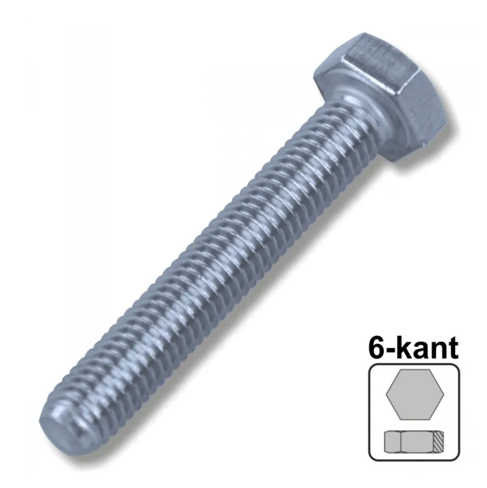 Maschinenschraube 8,0x80 mm M8 DIN933 A2 Edelstahl 6-kant Sechskantschraube