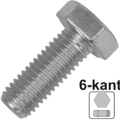 Maschinenschraube 8,0x25 mm M8 DIN933 galvanisch verzinkt