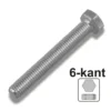 Maschinenschraube 16x35 mm M16 DIN933 galvanisch verzinkt 8.8 Sechskantschraube