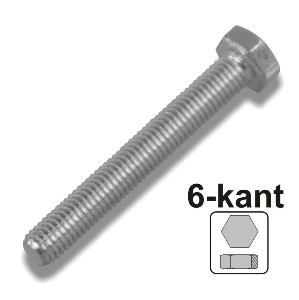Maschinenschraube 16x35 mm M16 DIN933 galvanisch verzinkt 8.8 Sechskantschraube